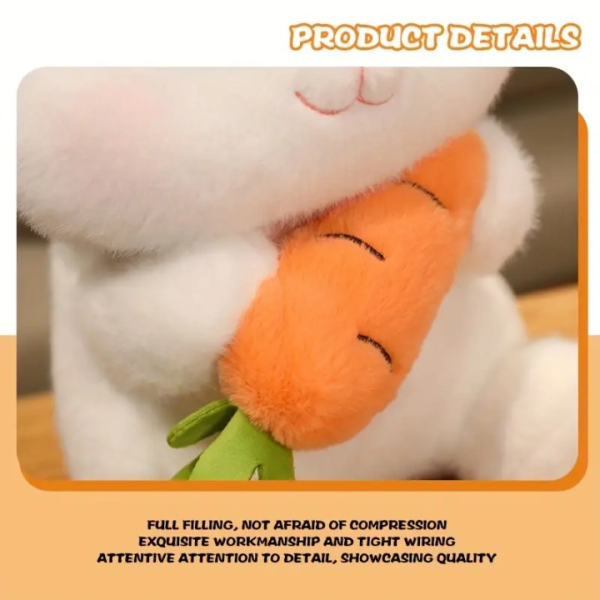 Adorable Plush Bunny & Carrot Pillow | Fluffy & Soft Stuffed Animal Plush Toy For Kids – 45 Cm