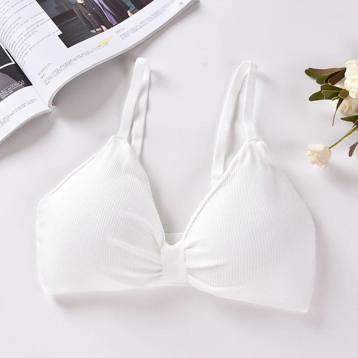 V Cup Light Padded Korean Style Women’s Cotton Seamless Bra