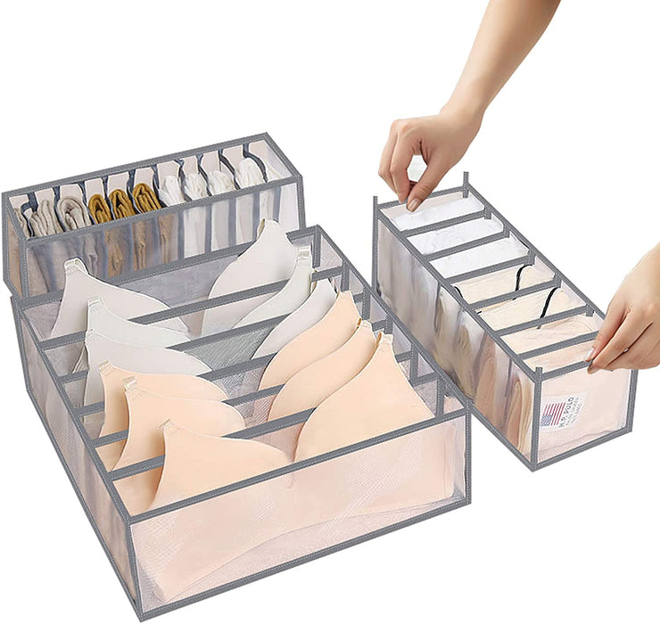 Under Garments Organizer Set – 3 Pcs ,(grey)