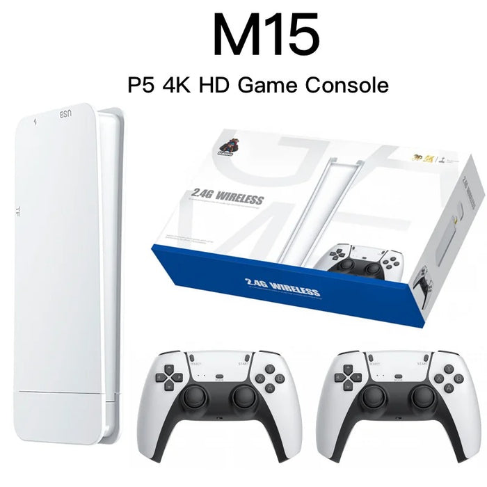 M15 4K Game Stick Console With 64GB Storage And Dual 2.4G Wireless Controllers – 20,000 Retro Games For PS1/GBA/SNES