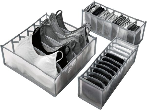 Under Garments Organizer Set – 3 Pcs ,(grey)