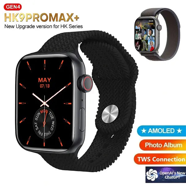 HK9 Pro MAX Plus 2.02 inch AMOLED Screen 2GB ROM AI Watchface Smart Watch