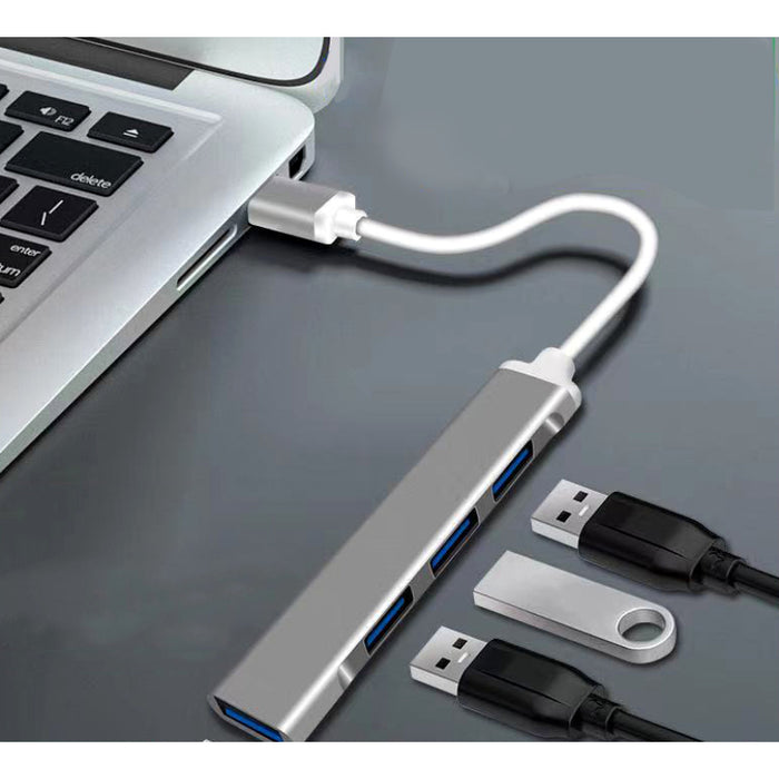 Aluminium Shell Portable 4 Ports USB 3.0 Adapter