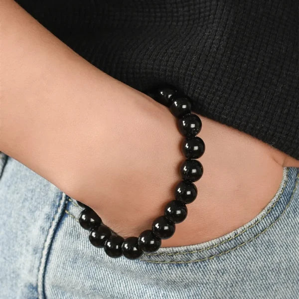 (pack Of 12 )black Bead Bracelet For Men & Women