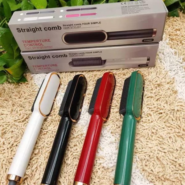 Hair Straightener Hair Brush | Brush Straightener | Hair Styling | Hair Beauty Tool | Straight , Curl Different Styling Hair Brush | Random Color.