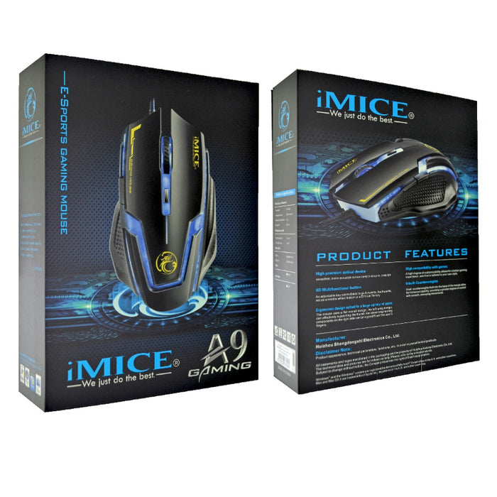 A9 USB1.8M Professional Gaming Optical Wired Mouse Suitable For PC And Laptop LOL Dota Gamers