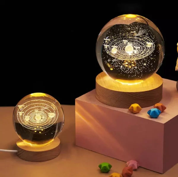 3d Solar System Crystal Ball Night Light