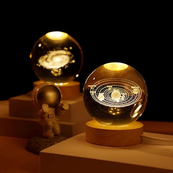 3d Solar System Crystal Ball Night Light