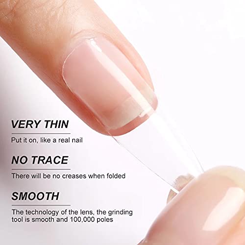 (round Shape )artificial Nails 100pcs With Nail Glue, Beautiful Fancy Fake Nails ,acrylic Nails Kit Transparent & Natural False Nail