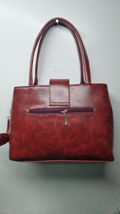 Mexican Elegance: Double Zip Handbag with Flap Lock