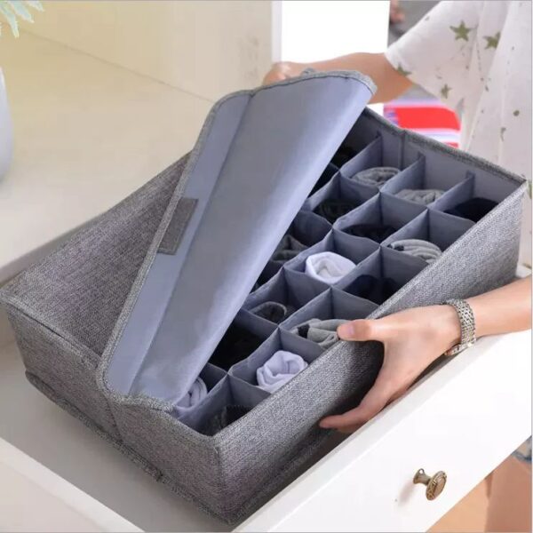 Drawer Organizer Divider Underwear Organizer, 24 Cell Collapsible Closet Cabinet Organizer Underwear Storage Boxes For Storing Socks, Bra, Handkerchiefs, Ties, Belts