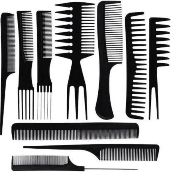 (10 Pcs) Multipurpose Salon Hair Styling Hairdressing Hairdresser Barber Combs Professional Comb Kit