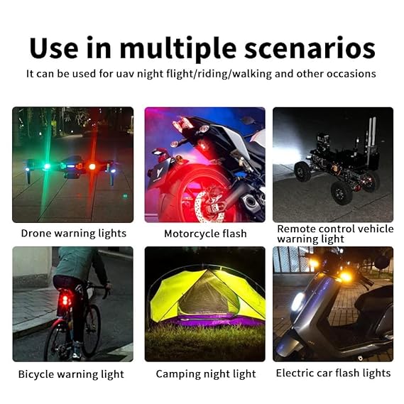 Led Flasher Light (7 Colors) Aircraft Strobe Led Lights For Auto Car Drone Bicycle Bike Helmet And Universal