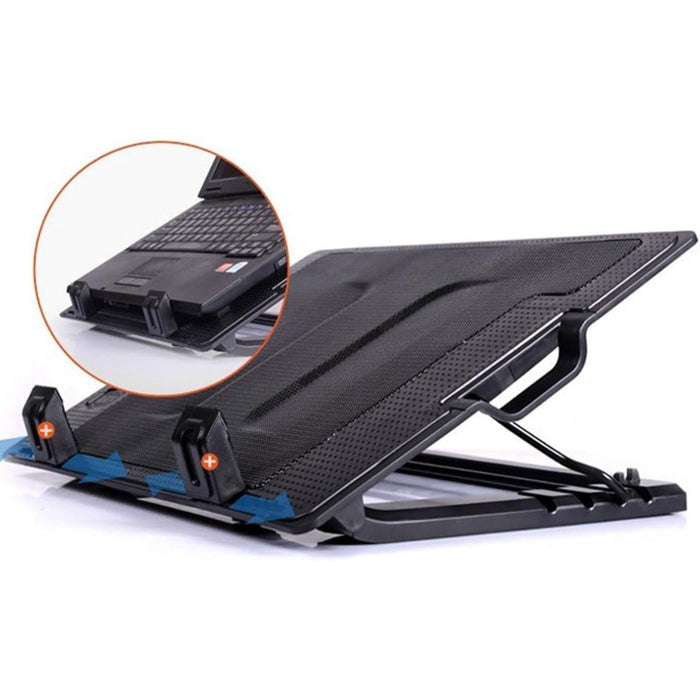 Slim And Portable USB Powered Laptop Cooling Pad With Adjustable Height, Ergonomic Design, And Advanced Airflow Technology