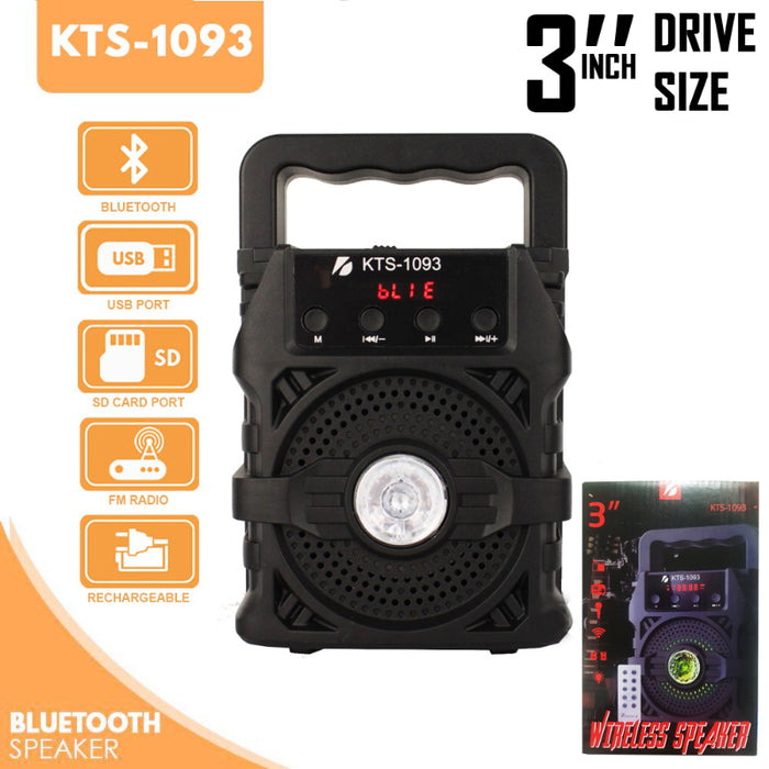 KTS-1093 Wireless Bluetooth Portable LED Light Speaker With Remote 3″