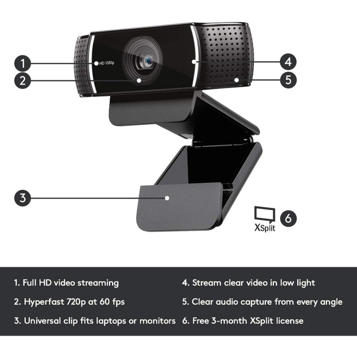 C922x Full HD 1080p High-Performance Pro Stream Webcam