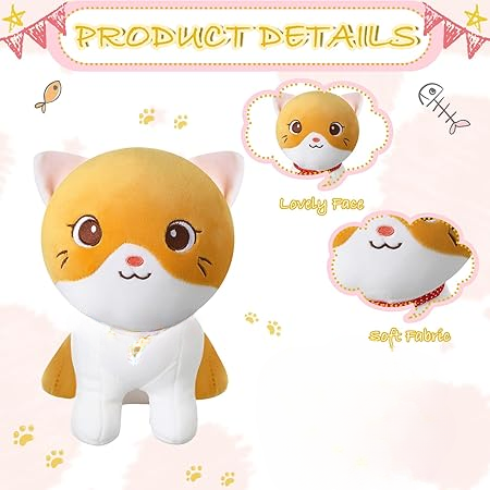 Cute Soft Cat Sitting Stuff Toy / Plush Toy | Cat Stuffed Animals – 25 Cm (random Color)