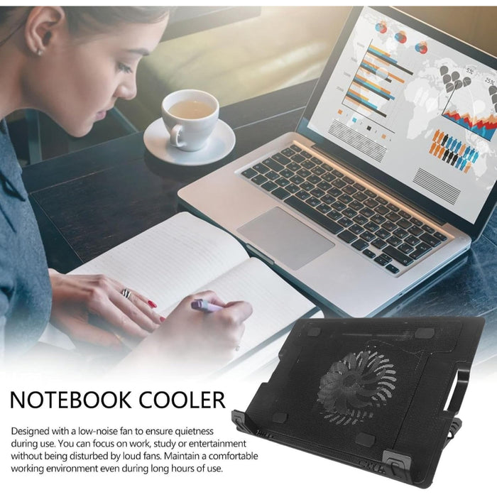 Slim And Portable USB Powered Laptop Cooling Pad With Adjustable Height, Ergonomic Design, And Advanced Airflow Technology