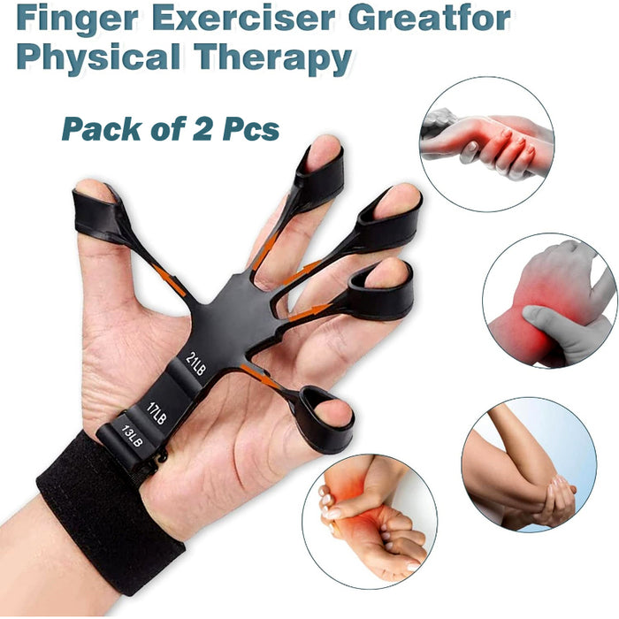 Pack Of 2 High-Quality Silicone Finger Trainer Comfortable And Easy Grip Hand Strengthener