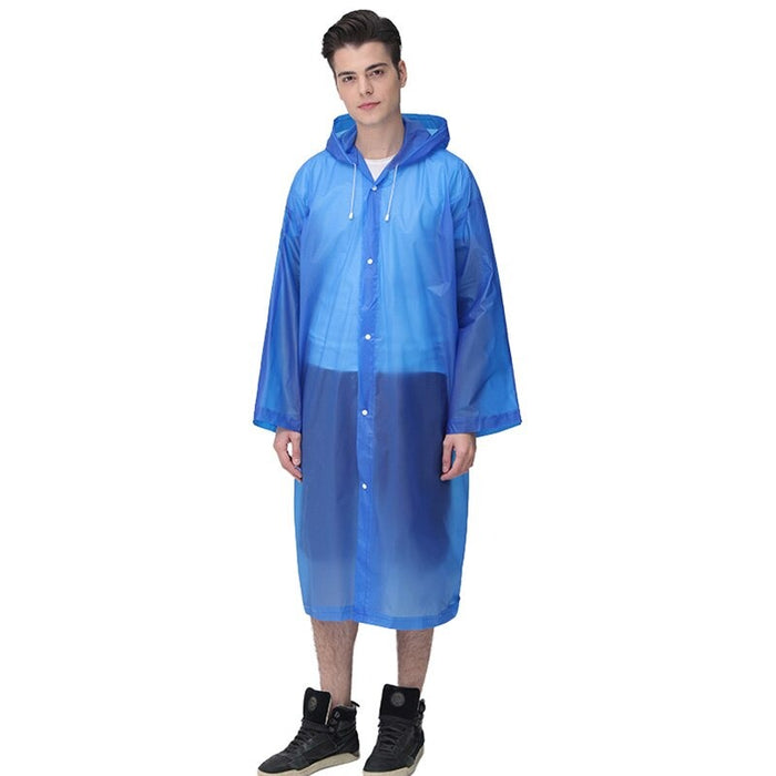 Unisex EVA Raincoat Waterproof Rain Poncho Coat Adult Clear Transparent Hoodie Rainwear Suit