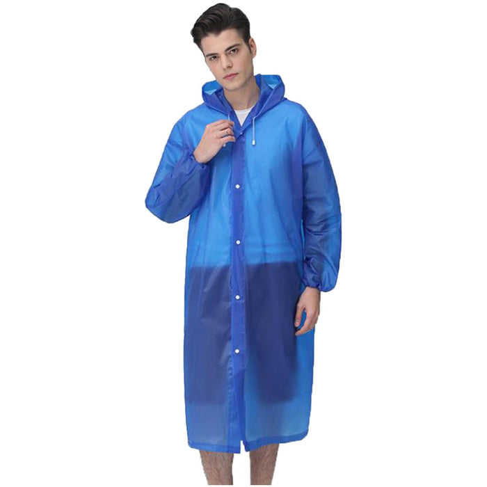 Unisex EVA Raincoat Waterproof Rain Poncho Coat Adult Clear Transparent Hoodie Rainwear Suit