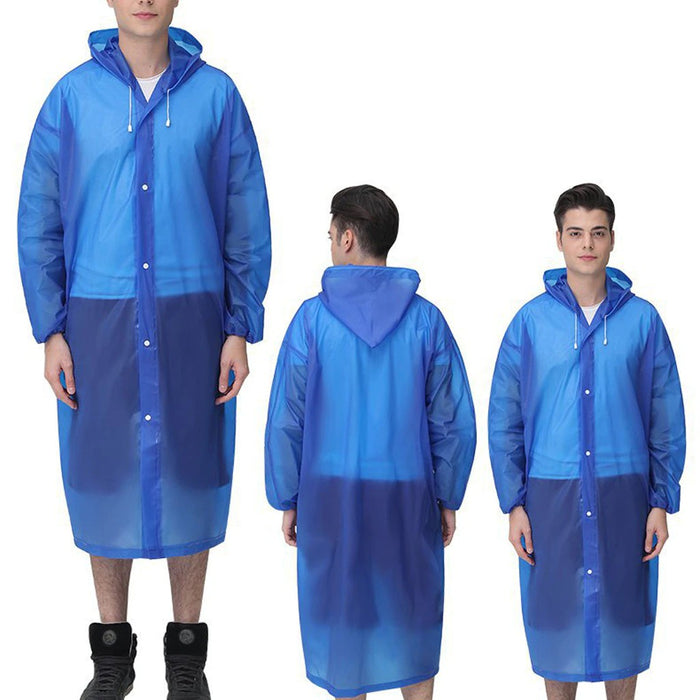 Unisex EVA Raincoat Waterproof Rain Poncho Coat Adult Clear Transparent Hoodie Rainwear Suit