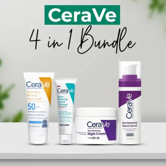 CeraVe 4-in-1 Kit , Night Cream, Sunblock, Cleanser, and Serum