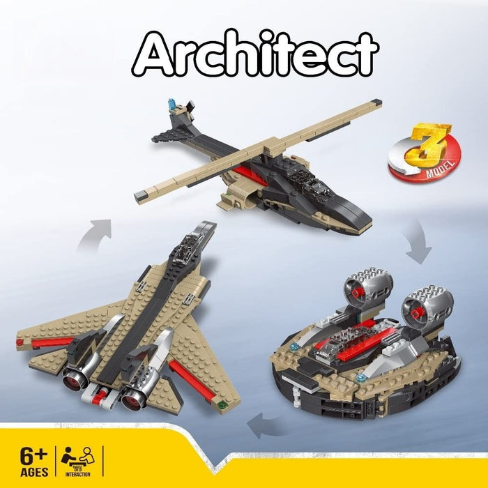 312Pcs Architect 3 In 1 Fast Flyers Creative Building Blocks Set For Kids