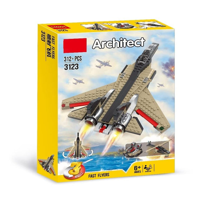 312Pcs Architect 3 In 1 Fast Flyers Creative Building Blocks Set For Kids