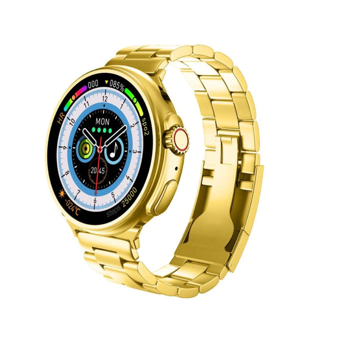 G10 Gold Smartwatch – AMOLED Display, Bluetooth Calling, Fitness Tracker, IP67 Waterproof, Compatible with Android & iOS