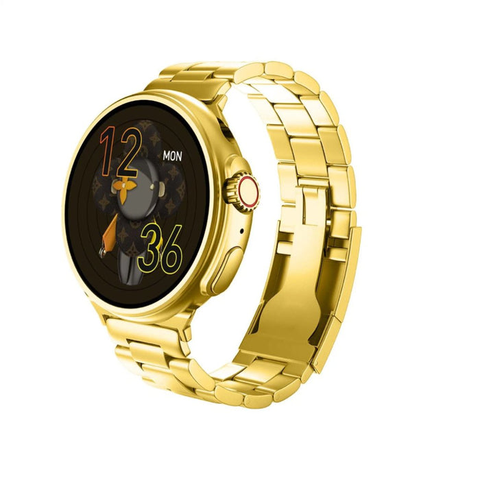 G10 Gold Smartwatch – AMOLED Display, Bluetooth Calling, Fitness Tracker, IP67 Waterproof, Compatible with Android & iOS