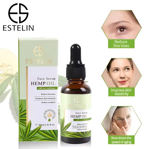 Estelin Hemp Oil Face Serum – Facial Serum Reduce Fine Lines – 30ml