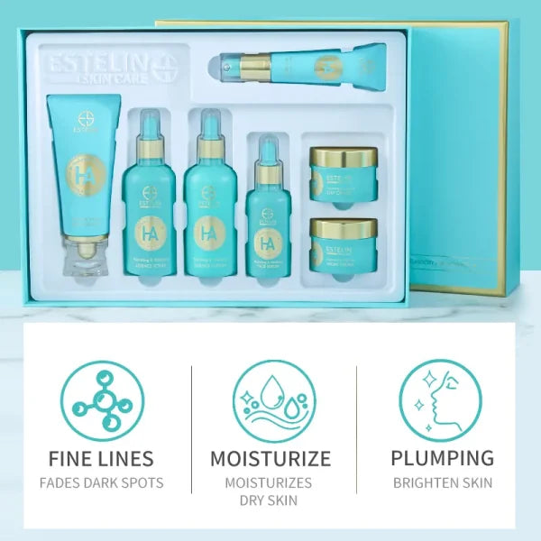 Estelin Hyaluronic Acid Hydrating & Vitalizing Skin Care Set – 7 Pcs Set