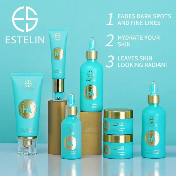 Estelin Hyaluronic Acid Hydrating & Vitalizing Skin Care Set – 7 Pcs Set