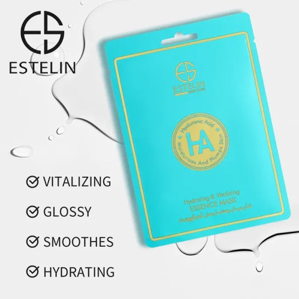 Estelin Hyaluronic Acid Hydrating & Vitalizing Essence Mask – 10pcs/box