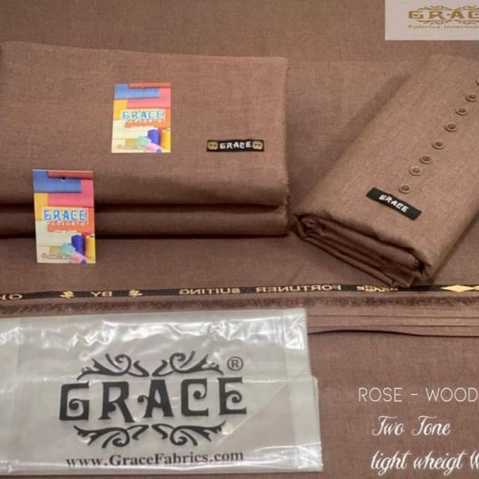 Authentic Grace suiting fabric with collar/cuff labels