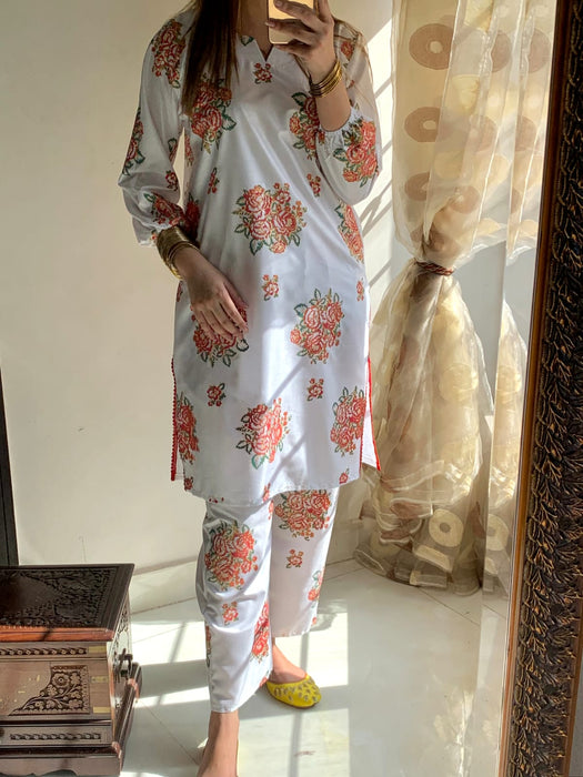 NEW GULAAB DESIGN TWO PIECE SUITS (Premium Lilen)