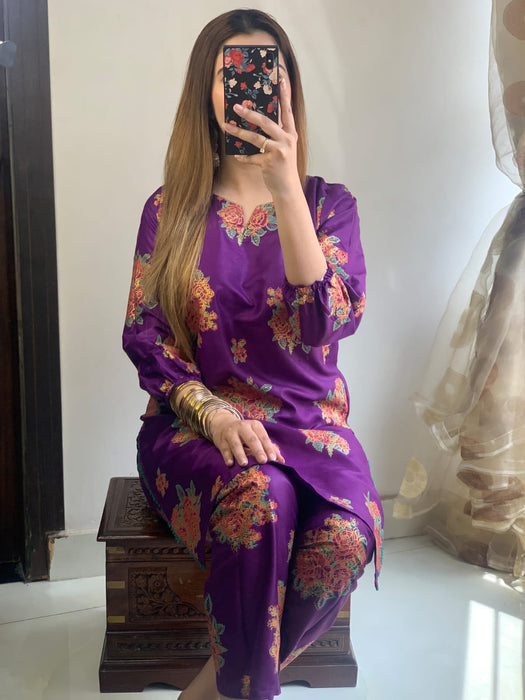 NEW GULAAB DESIGN TWO PIECE SUITS (Premium Lilen)