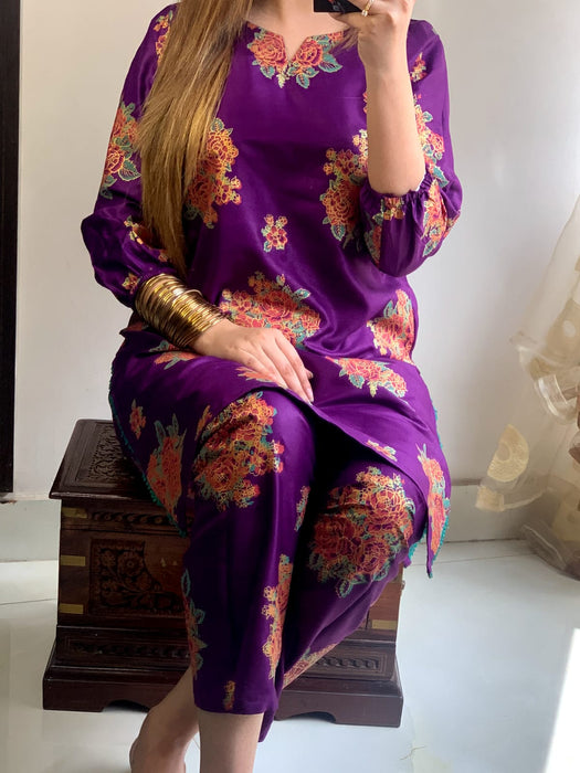 NEW GULAAB DESIGN TWO PIECE SUITS (Premium Lilen)