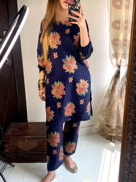 NEW GULAAB DESIGN TWO PIECE SUITS (Premium Lilen)