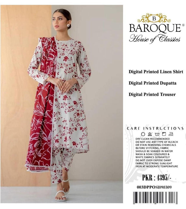 ALL OVER BAROQUE 3PC DIGITAL PRINT LINEN