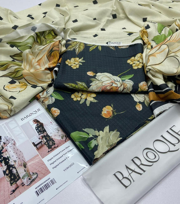 ALL OVER BAROQUE 3PC DIGITAL PRINT LINEN