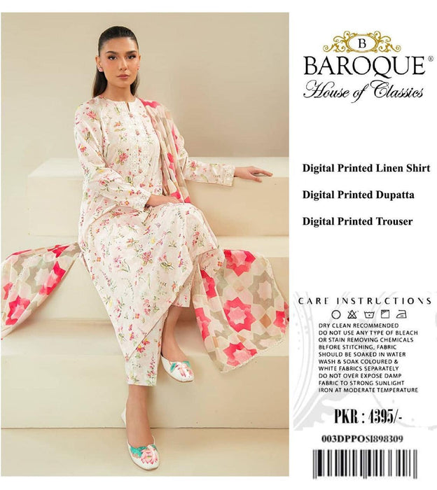 ALL OVER BAROQUE 3PC DIGITAL PRINT LINEN