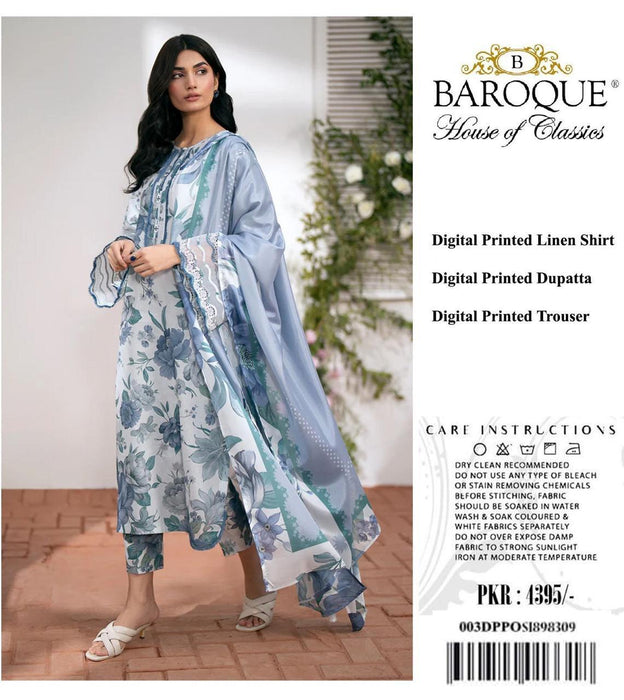 ALL OVER BAROQUE 3PC DIGITAL PRINT LINEN