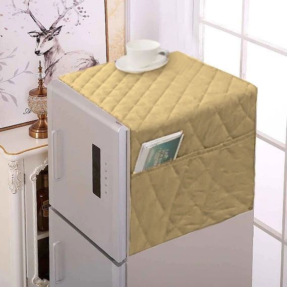 QUILTED PRINTED/PLAIN FRIDGE COVER