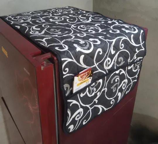 QUILTED PRINTED/PLAIN FRIDGE COVER