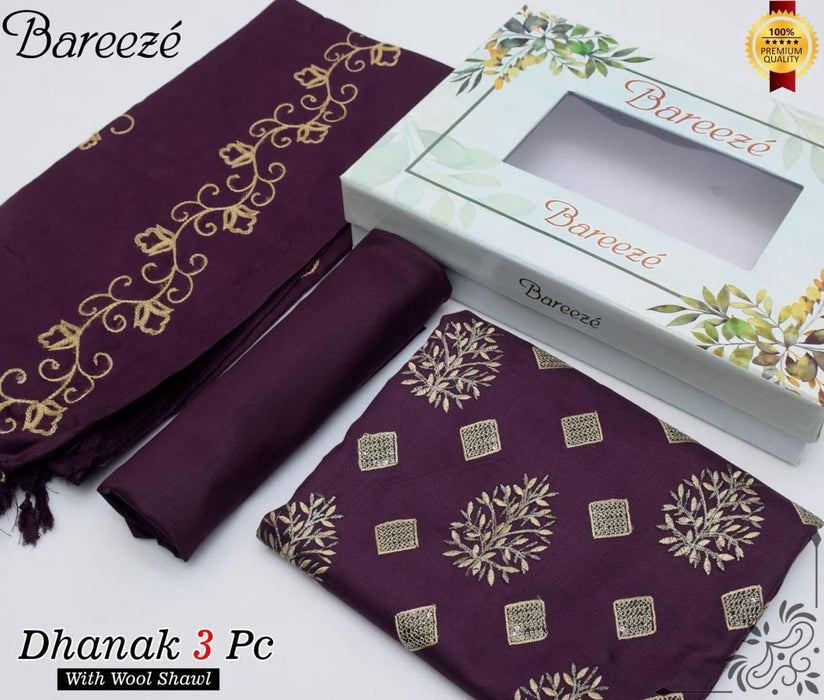 BAREEZE DHANAK EMB COLLECTION; 3pc Suits