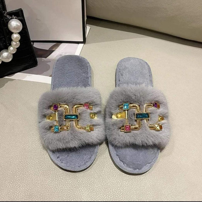 Imported Fur Slippers (Sizes 6-11)