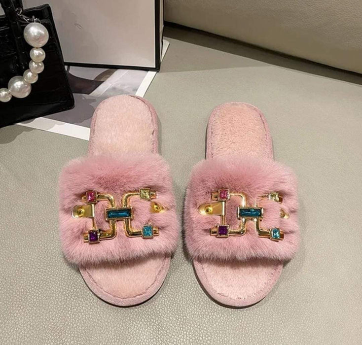 Imported Fur Slippers