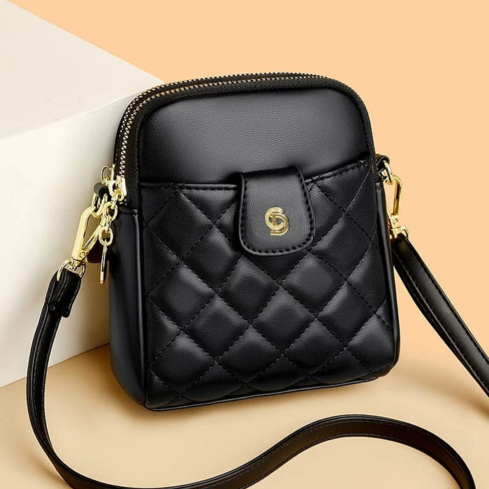 Double Zipper Imported Crossbody HandBags